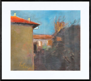 Poesia delle case - Opera d'arte originale acrilico su tavola Tonino Gottarelli, 57x50 cm (22,4x19,6 pollici)