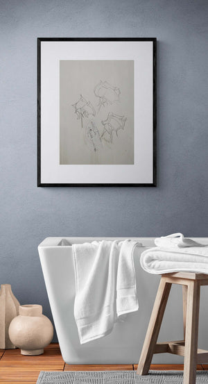 Poesia delle rose - Disegno di tre fiori su carta, con dettagli delicati e colori a collage.