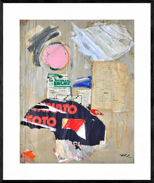 Punto di vista - Opera d'arte originale acrilico e collage su cartone di Tonino Gottarelli, 69x49 cm (27,1x19,2 in).