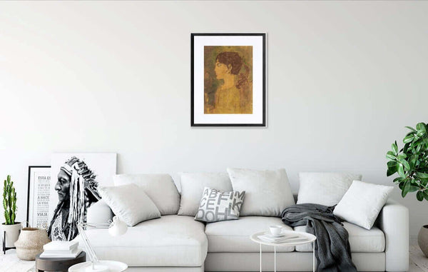 Puro e semplice volto - Opera che ritrae una donna con un ponytail, trasmettendo eleganza e calma.