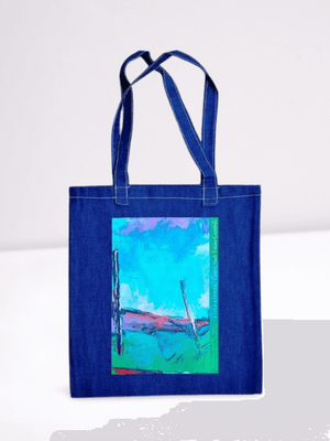Raggiro prospettico - Borsa Shopping Denim con Stampa Gottarelli