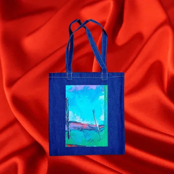 Raggiro prospettico - Borsa Shopping Denim con Stampa Gottarelli - Fondazione Gottarelli Italian Art