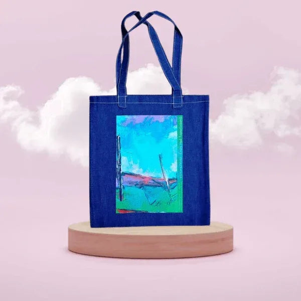 Raggiro prospettico - Borsa Shopping Denim con Stampa Gottarelli - Fondazione Gottarelli Italian Art