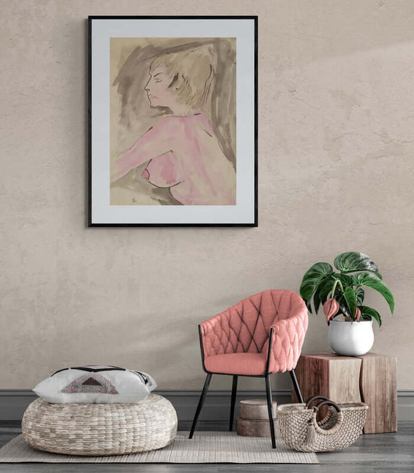 Realtà in poesia - Vista del quadro in contesto abitativo per idee di arredamento.
