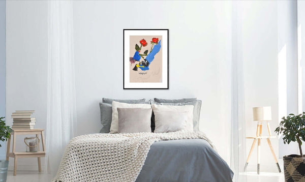 Quadro di rose 'Senza tempo' in camera da letto