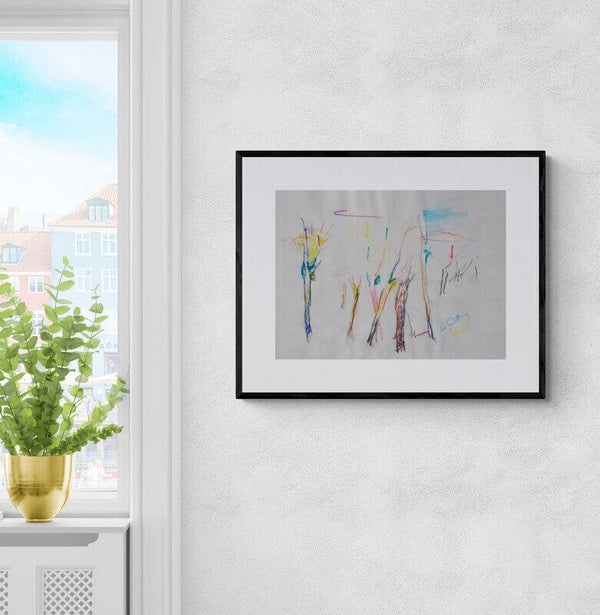 Solo colore - Vista del quadro in contesto abitativo per idee di arredamento