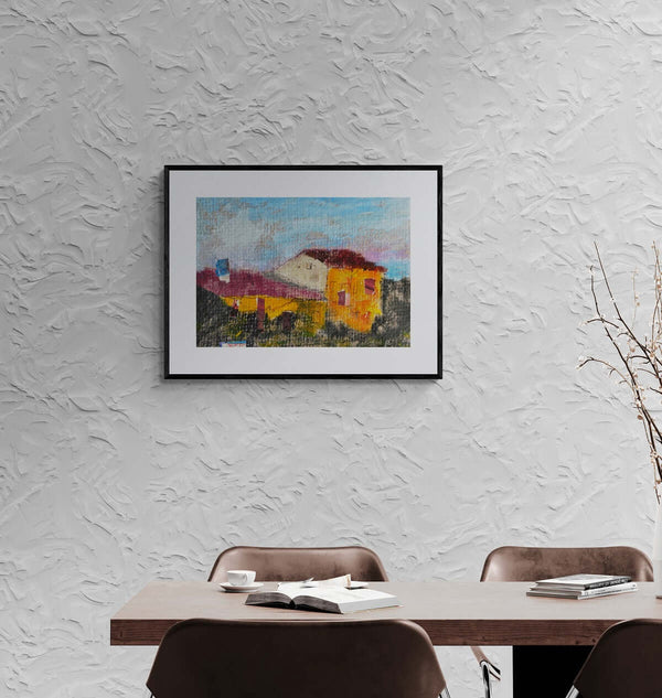 Spigolo di case - Opera d'arte ambientata in casa per ispirare l'arredamento.