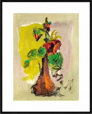 Un cespuglio di rose - Opera d'arte originale acrilico e collage su tela di Tonino Gottarelli, 40x30 cm (15,7x11,8 in)