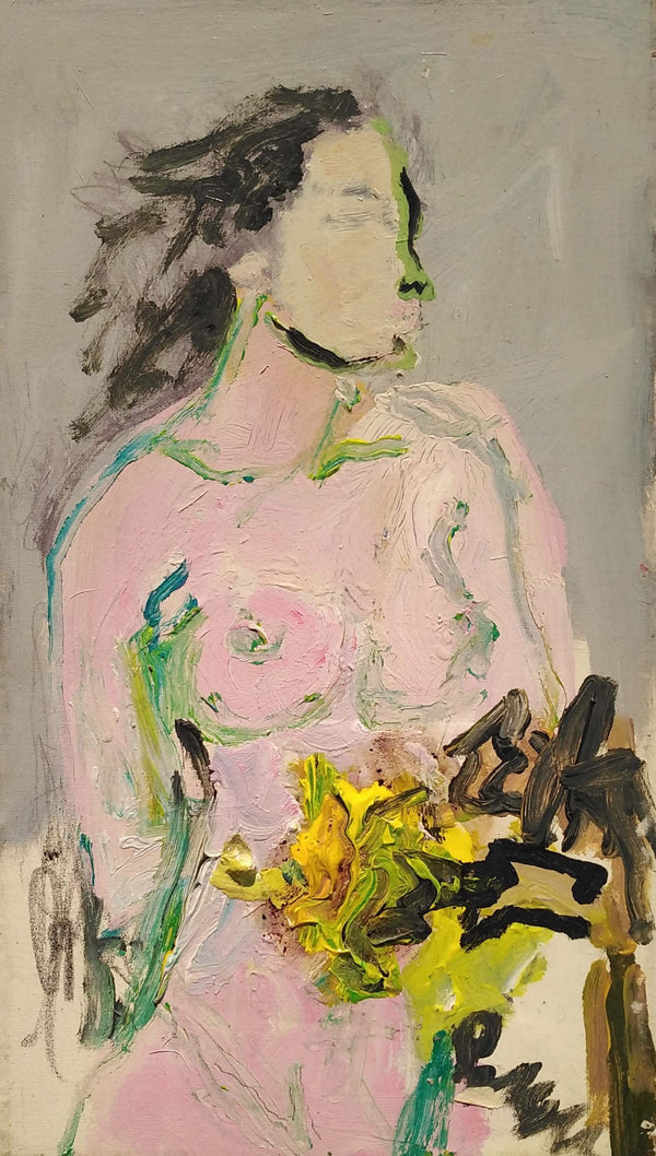 Un fiore per una donna - Vista dell'opera d'arte senza cornice, certificazione inclusa.