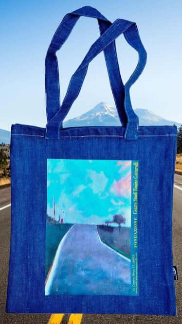 Verso il Cielo - Borsa Shopping Denim con Stampa Gottarelli - Fondazione Gottarelli Italian Art