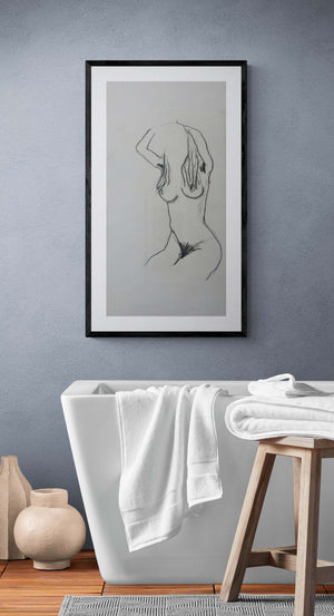 Verso l'alto - Nudo femminile in movimento ascendente, figura che si protende verso l'alto, dinamismo e slancio verticale.