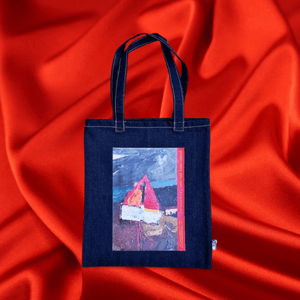 Verso la Bellezza - Borsa blu con  la stampa di un quadro di Gottarelli, un tocco artistico per il tuo stile.