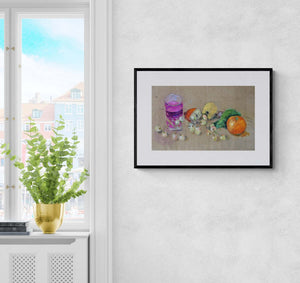Vino rosso rubino - Vista del quadro in contesto abitativo per idee di arredamento